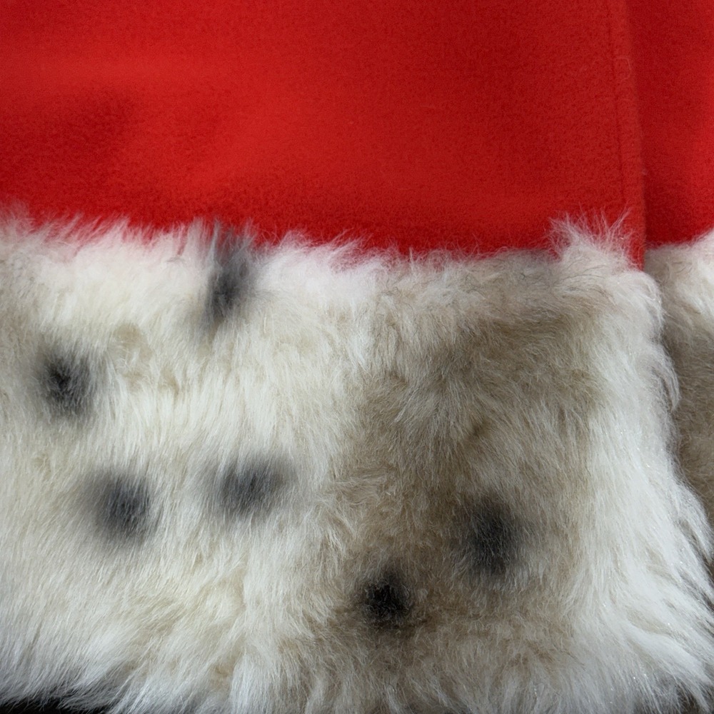 Vintage Red Leopard Faux Fur Womens Cloak Vest Gilet Cape One Size - Picture 5 of 11
